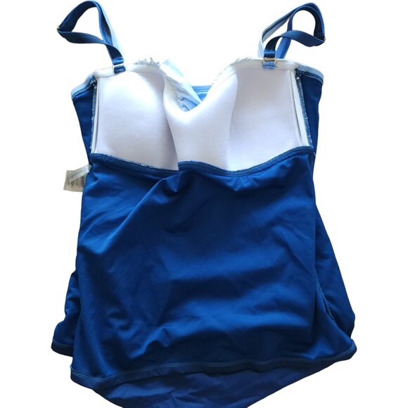 Bleu Rod Beattie Twist Bandeu Tankini top, blue white ombre - Picture 6 of 6